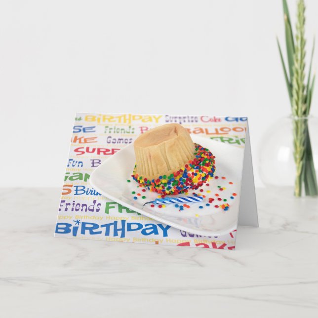 Cartão humor de cupcake de aniversário (Frente)