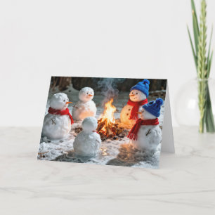 Cartão Humor de Derretimento de Bonecos de Neve de Aniver
