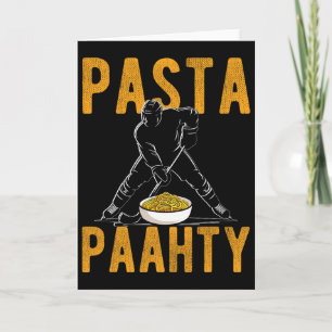 Cartão Humor de Festa de Macarrão de Hóquei Pasta Paahty