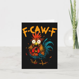Cartão Humor de Frango F-caw-f Citação Meme do Galo M