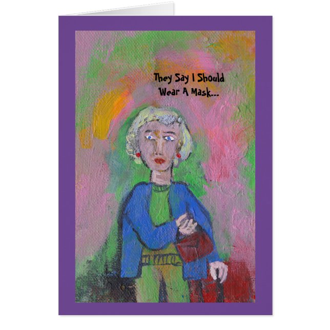 Cartão Humor de máscara (Frente)