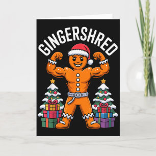 Cartão Humor de Natal de Pão de Mel Musculoso Gingershred