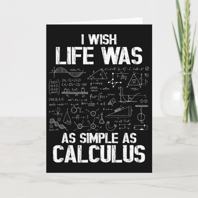 Cartão Humor Divertido de Matemática, Piada de Cálculo, E (Frente)