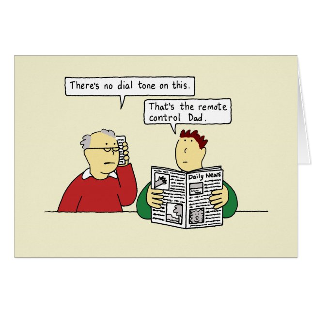 Cartão Humor do aniversário para o pai idoso (Frente Horizontal)