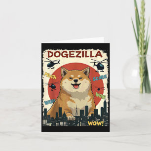 Cartão Humor Dogezilla Shiba Inu Cachorro Halloween