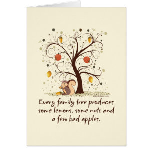Cartão Humor em árvore da família