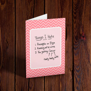 Cartão Humor leve de diagnóstico do cancer