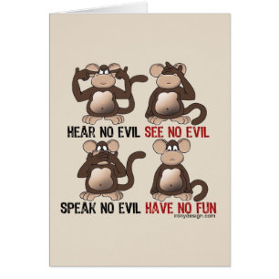 Cartão Humor sábio dos macacos