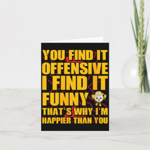 Cartão Humor Sarcástico Divertido Ofensivo Feminino Citaç