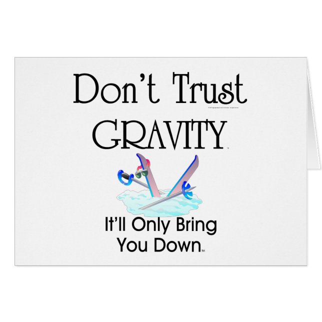 Cartão Humor SUPERIOR do esqui (Frente Horizontal)