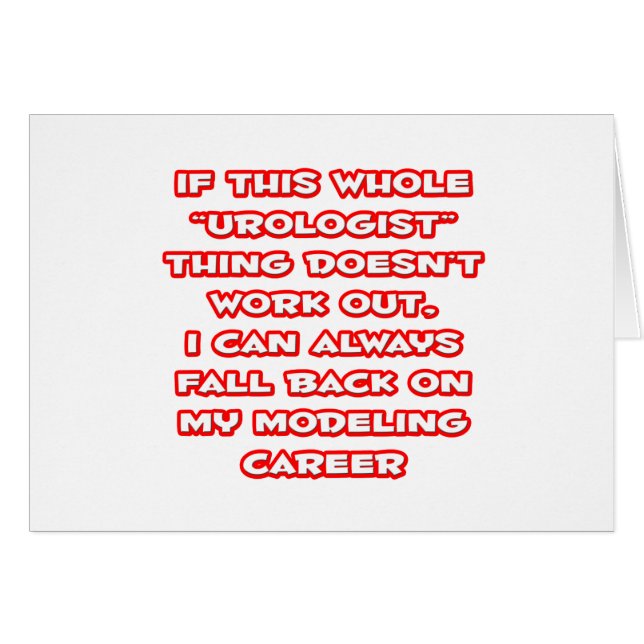 Cartão Humor urologista... Carreira de modelagem (Frente Horizontal)