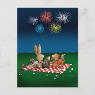 Cartão Humorístico de 4 de julho com Fireworks - A