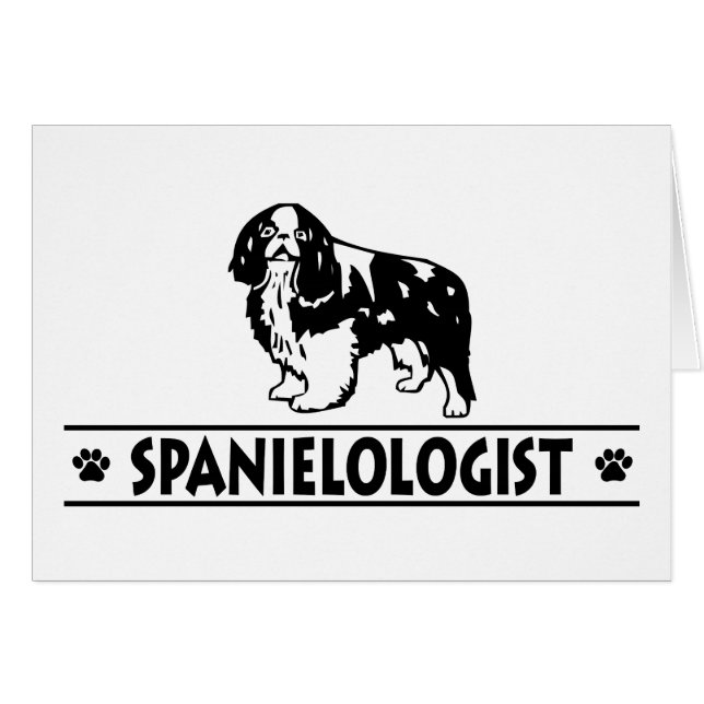 Cartão Humorístico inglês Toy Spaniel (Frente horizontal)