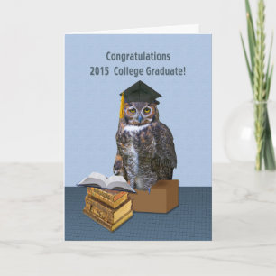 Cartão Humorous 2015 College Graduation Owl