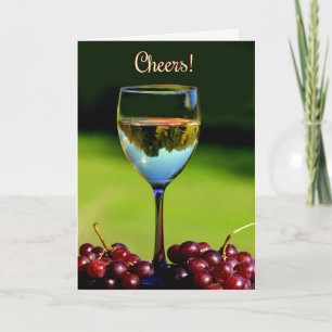 Cartão Humorous Cheers Wine Happy Birthday Card