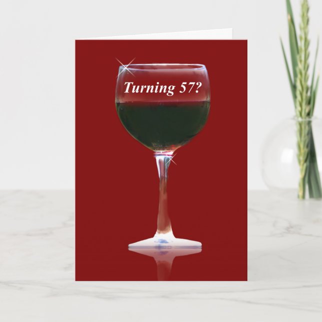 Cartão Humorous Engraçado Wine Happy 57º Aniversário Card (Frente)