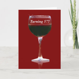 Cartão Humorous Engraçado Wine Happy 57º Aniversário Card