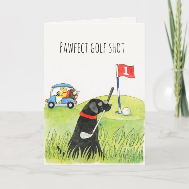 Cartão Humorous Golf Dogs on the Green (Frente)
