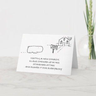 Cartão Humorous Hippo Church Greeting Card
