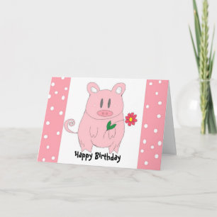 Cartão Humorous Piggy Birthday