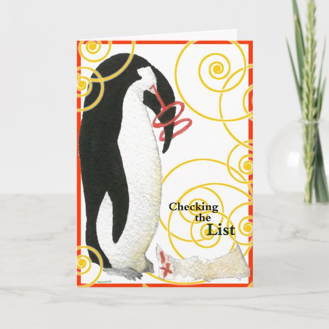 Cartão humourous de PengiHoliday Fred (Frente)