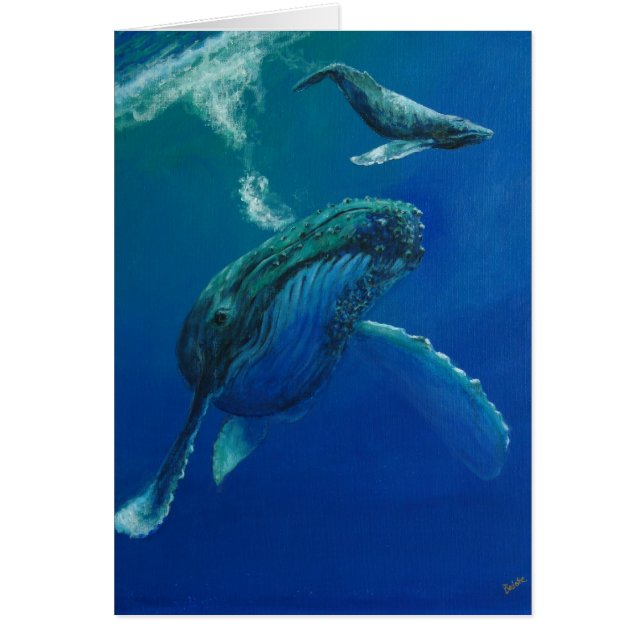 Cartão Humpback e vitela (Frente)