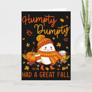 Cartão Humpty Divertido Dumpty Teve Uma Grande Queda Feli