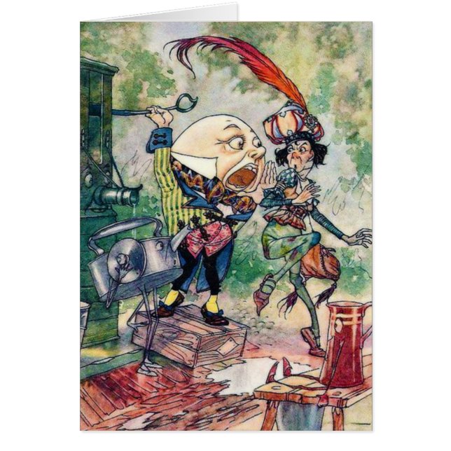 Cartão Humpty Dumpty em Wonderland (Frente)