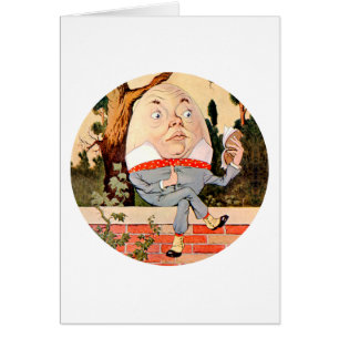 Cartão Humpty Dumpty Sat em uma parede no país das