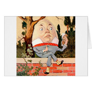 Cartão Humpty Dumpty Sat em uma parede no país das