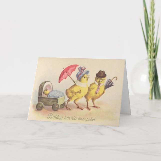 Cartão húngaro da páscoa do vintage (Frente)