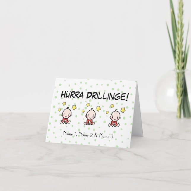 Cartão Hurra Drillinge, Glückwünsche Geburt, mit Text,  (Frente)