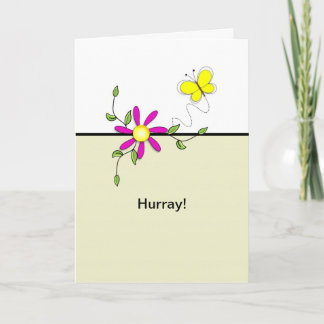 Cartão Hurray-Last Round of Chemo Butterfly Flower
