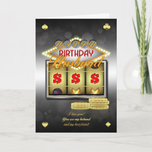 Cartão Husband Birthday Greeting Card With Slots And Coin