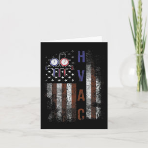 Cartão Hvac Techniacian Men American Flag Usa Vintage Gif