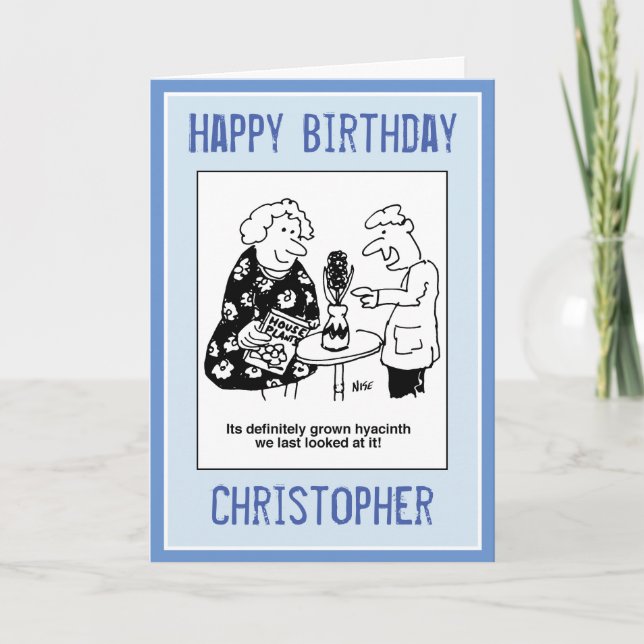 Cartão Hyacinth House Plant Pun Cartoon (Frente)