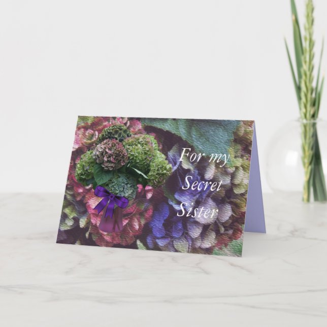 Cartão Hydrangea 5414- personalizar qualquer ocasião (Frente)