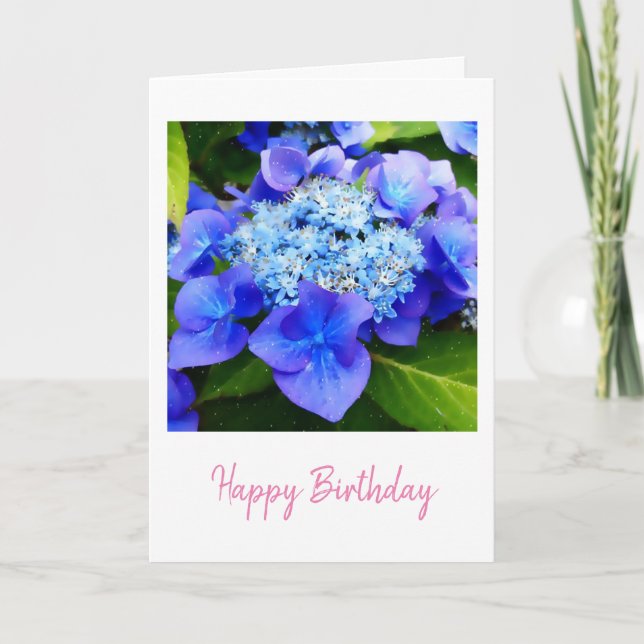 Cartão Hydrangea Birthday (Frente)
