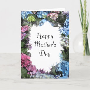 Cartão Hydrangea Flower Frame Happy Mothers Day