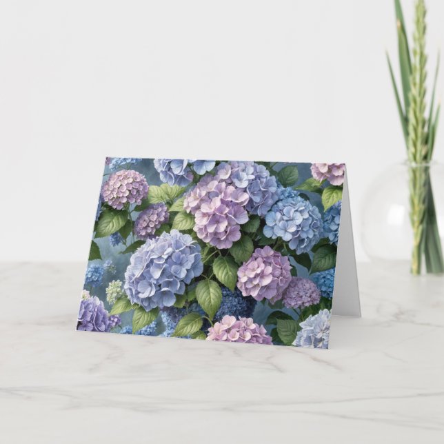 Cartão Hydrangea Garden Birthday (Frente)
