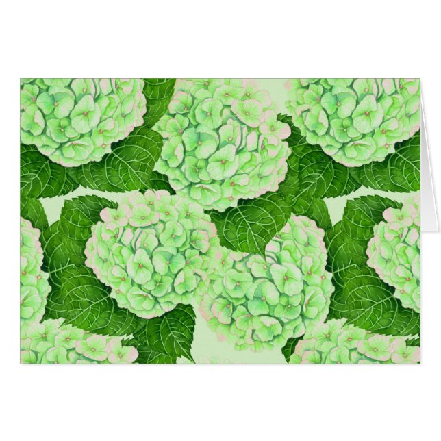 Cartão Hydrangea watercolor (Frente Horizontal)