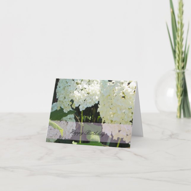 Cartão Hydrangea White Birthday (Frente)