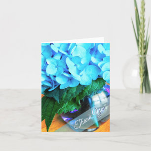 Cartão Hydrangeas azuis Obrigado NoteCard