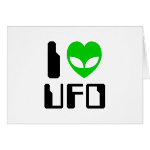 Cartão I Alienígena Heart UFO