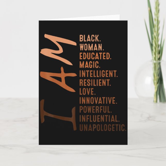 Cartão I Am Black Woman Educated Melanin Black History Mo (Frente)