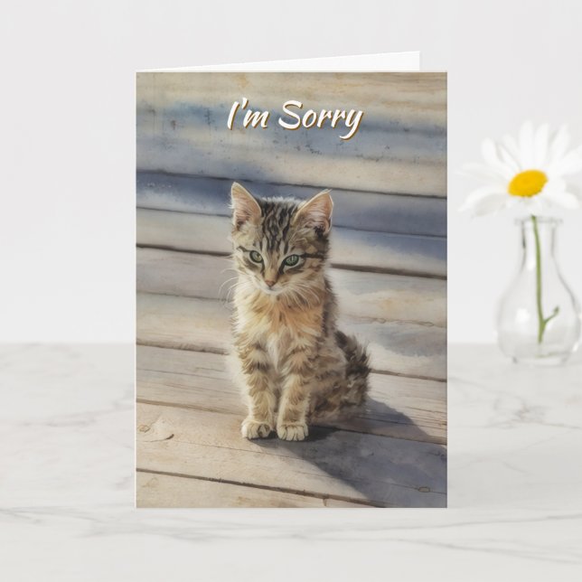 Cartão I Am Sorry Cute Kitten Cat Card (Planta pequena)