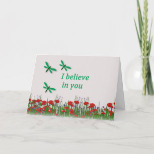 Cartão "I Believe in You" Encouragement with Dragonflies