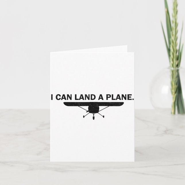 Cartão I Can Land A Plane Funny Lot Aviation Quote  (Frente)