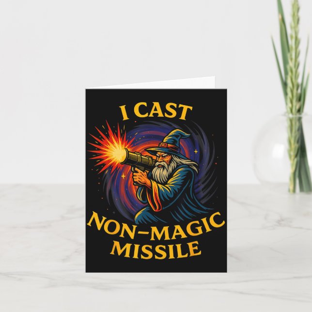 Cartão I Cast Non-magic Missile Funny Wizard Parody Meme  (Frente)
