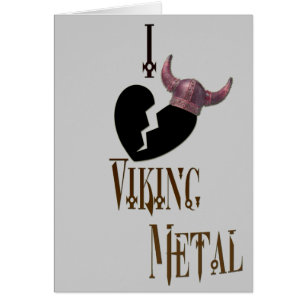 Cartão *I - coração Viking Metal*